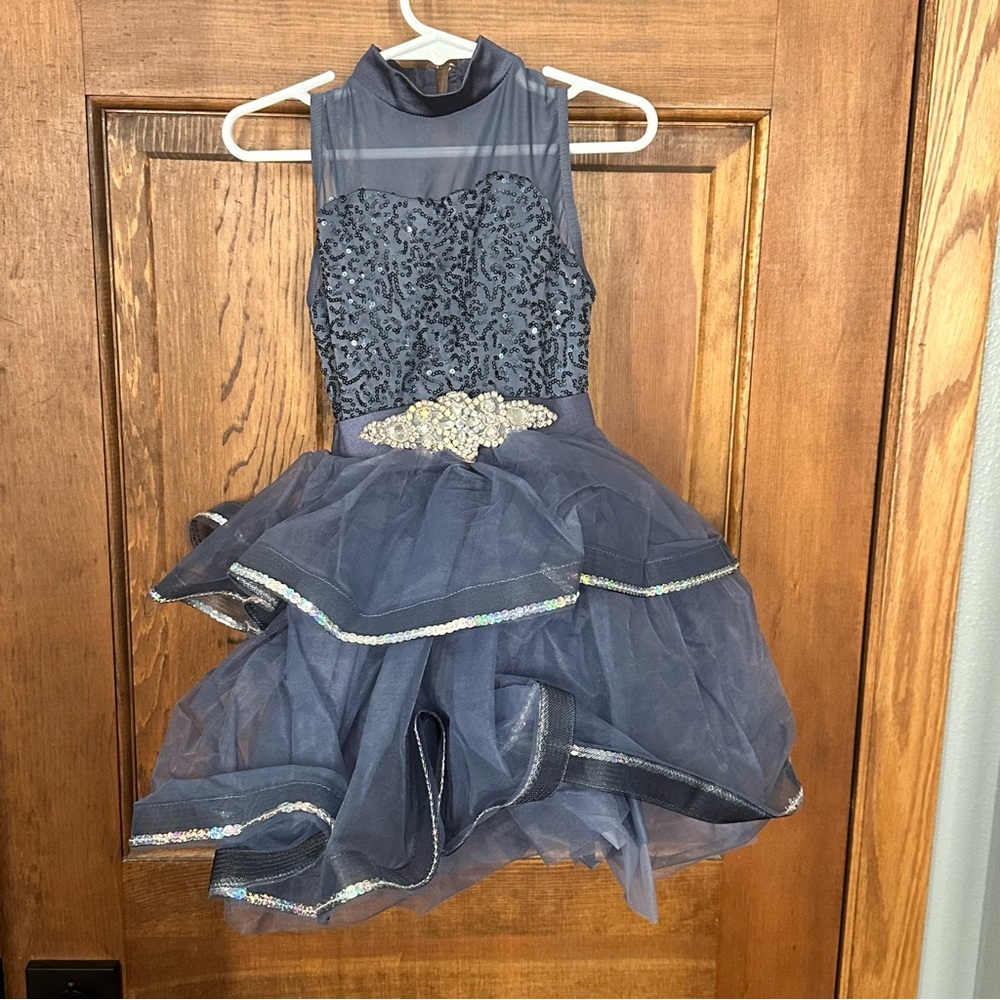 Weissman Showtime Girls Rise Shine Indigo Dress SC 6/6X Dance Ballet Costume